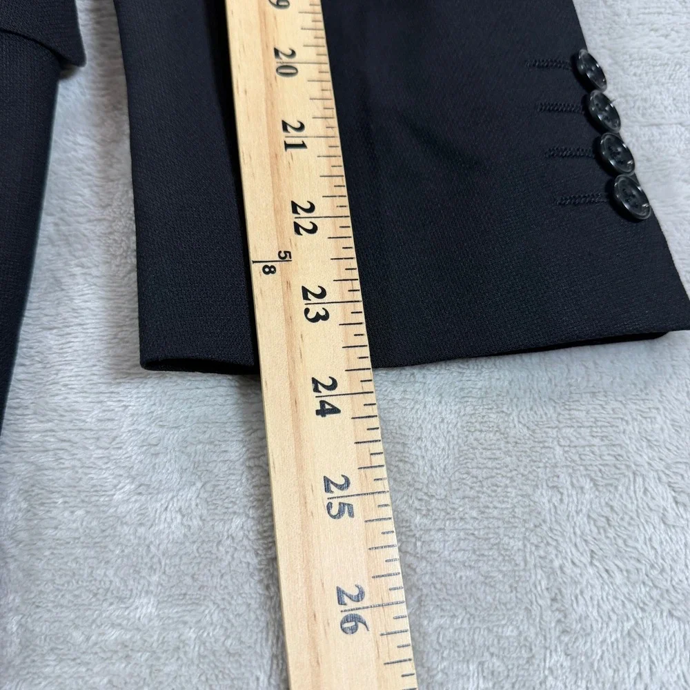 Vintage Canali Mens 42S Black Pure Wool 3-Button Blazer Sport Coat Made in Italy